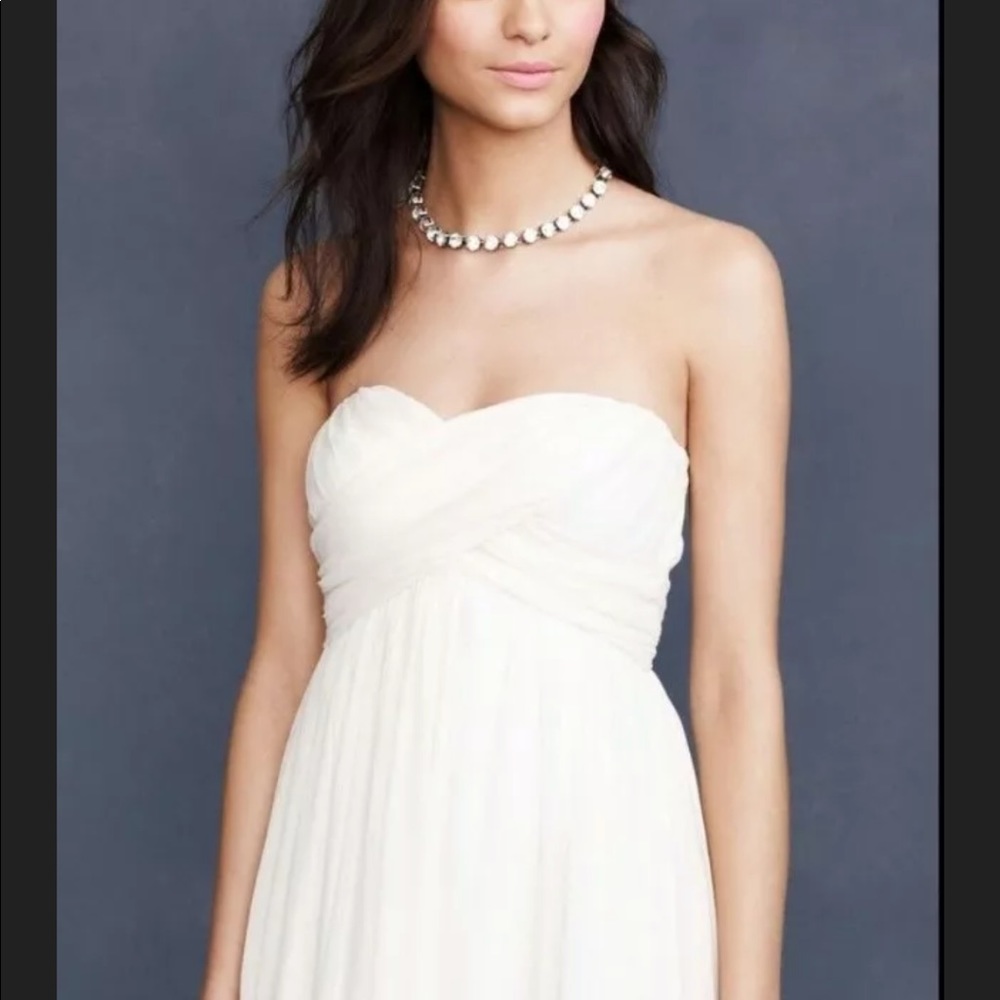 Ivory Formal Gown Silk Chiffon Size 4 Empire Waist